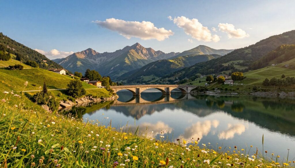 Paesaggi laghi montagne ponti Piemonte